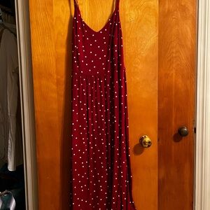 Red Polka Dot Midi Dress